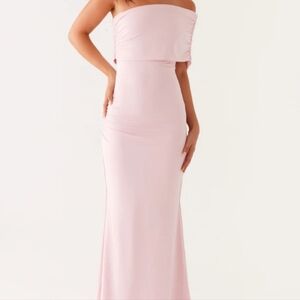 Peppermayo One Shoulder Strap Side Hip Gathering Pink Maxi Dress Size 2 NwT